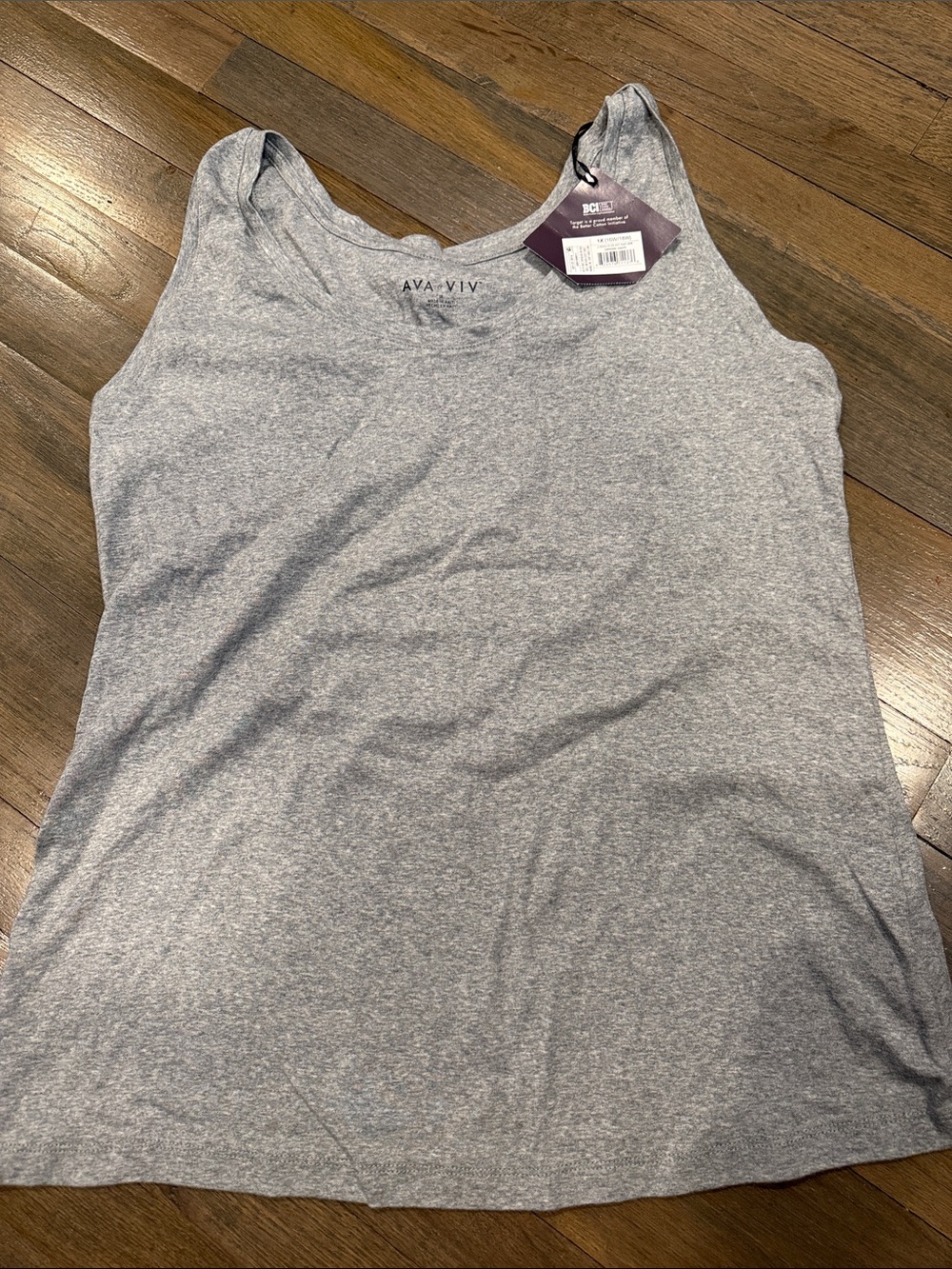 Ava & Viv Light Heather Gray Scoop Neck Tank